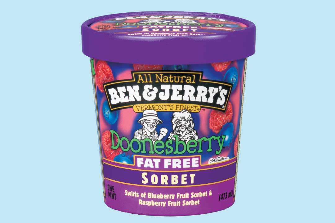 Ein Becher fettfreies Doonesberry Sorbet