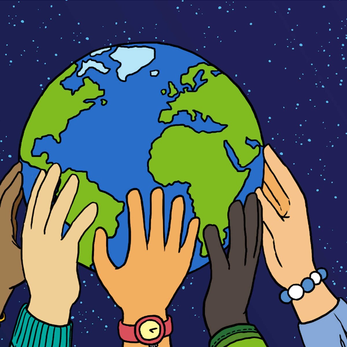 Hände halten die Erdkugel