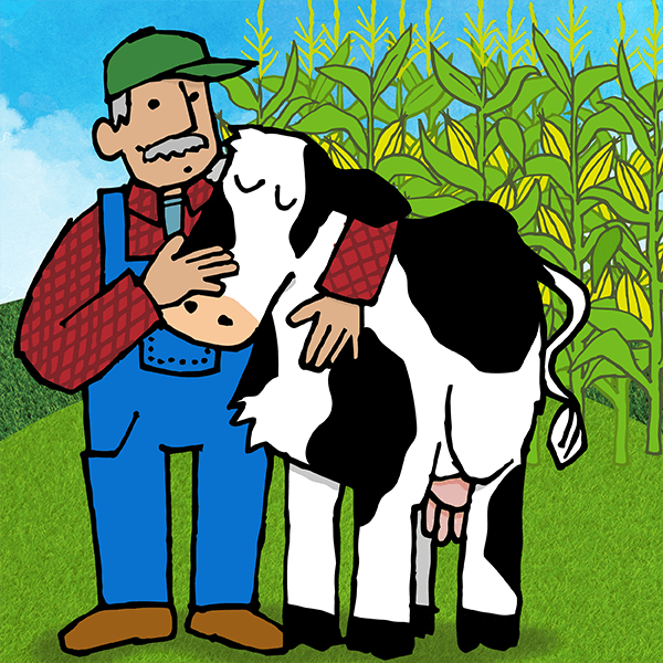 Erneuerbare Landwirtschaft und Tierwohl – Symbol